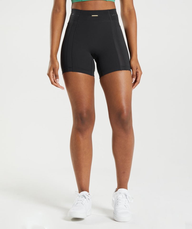 Women\'s Gymshark Whitney Mesh Shorts Black | CA DN805A